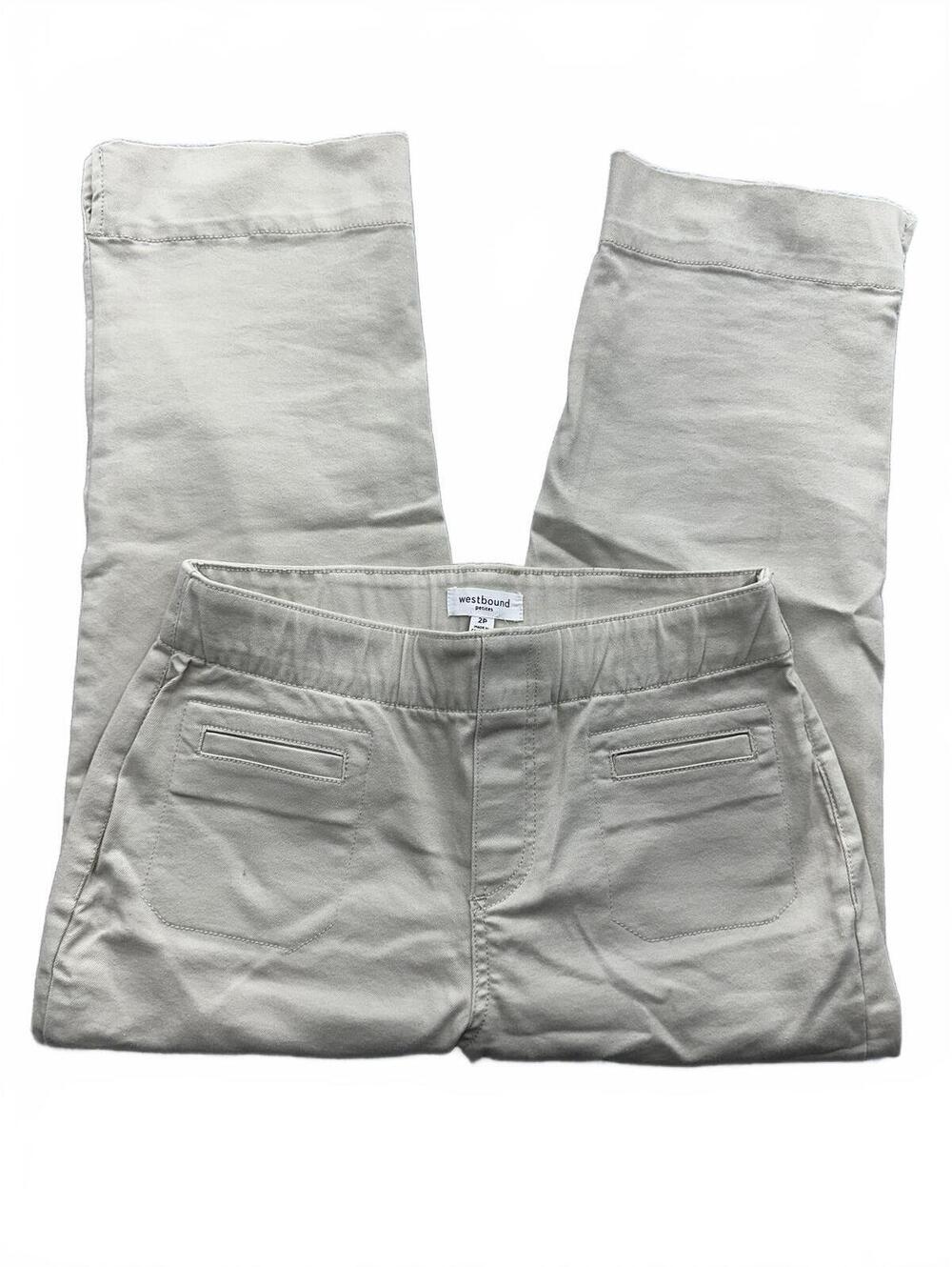 Westbound Petites Beige Capri Pants Cropped Tailored Fit Casual Semi Formal